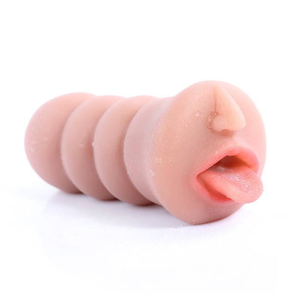 Realistic Oral Mouth Masturbation cup Sex Toy For Male Tan Skin