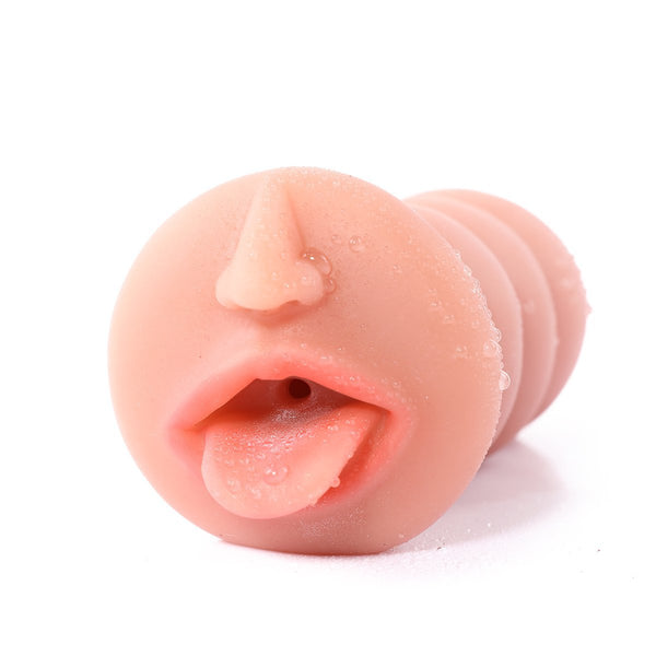 Realistic Oral Mouth Masturbation cup Sex Toy For Male Tan Skin